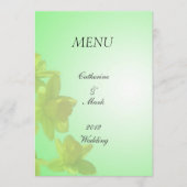 trouwmenu, gele tulpbloemen menu (Voorkant)