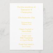 Trouwmenu Gele Vlinder Menu (Achterkant)