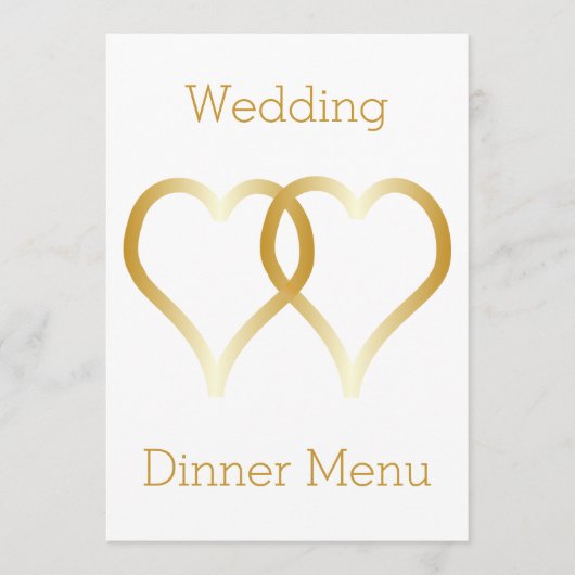 Trouwmenu Gold Hearts Menu (Voorkant)