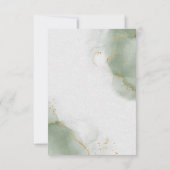 Trouwmenu Goud gedempt salie groen RSVP Kaartje (Achterkant)