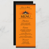 Trouwmenu Halloween Sinaasappel & Zwart LIEFDE Menu (Voorkant / Achterkant)