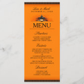 Trouwmenu Halloween Sinaasappel & Zwart LIEFDE Menu (Voorkant)