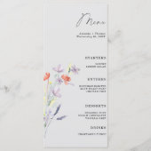Trouwmenu in bloemrijke boho-stijl menu (Voorkant)