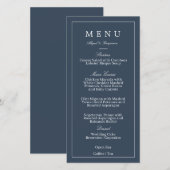 Trouwmenu in marineblauw (Voorkant / Achterkant)