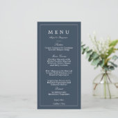 Trouwmenu in marineblauw (Staand voorkant)