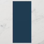 Trouwmenu in minimalistische marineblauw menu (Achterkant)