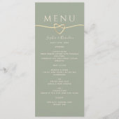 Trouwmenu in saliegroen menu (Voorkant)