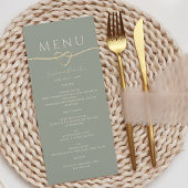 Trouwmenu in saliegroen menu