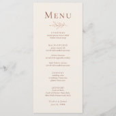 Trouwmenu in terracotta ivoor botanisch menu (Voorkant)