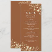 Trouwmenu in Terracotta Menu (Voorkant / Achterkant)