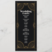 Trouwmenu Jaren 20 Ceremonie Art Deco Details Programmakaart (Achterkant)