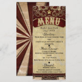 Trouwmenu kaart in vintage kermis circusstijl (Voorkant / Achterkant)