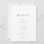 Trouwmenu kaart met bloemmotief in minimalistische (Voorkant)