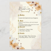 Trouwmenu Kaart met Cream Floral Design (Voorkant / Achterkant)