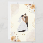 Trouwmenu Kaart met Cream Floral Design (Achterkant)