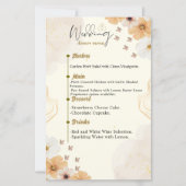 Trouwmenu Kaart met Cream Floral Design (Voorkant)