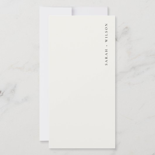 Trouwmenu kaart met gele groene heuvels op het pla (Achterkant)