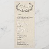 Trouwmenu kaart minimaal vintage (Voorkant)