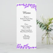 Trouwmenu kaart Paarse Bloesems (Staand voorkant)