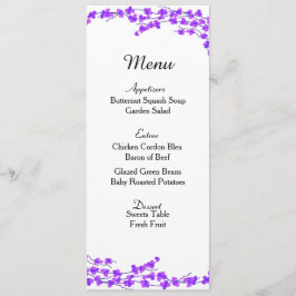 Trouwmenu kaart Paarse Bloesems