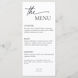 Trouwmenu Kaart voor drie gangen diner