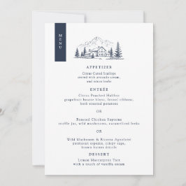 Trouwmenu kaart voor Navy Winter Mountain