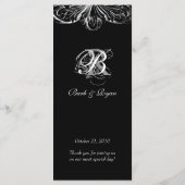 Trouwmenu Kaarten Elegant Monogram Zwart Wit (Achterkant)