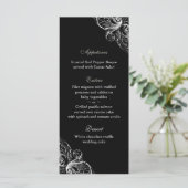 Trouwmenu Kaarten Elegant Monogram Zwart Wit (Staand voorkant)