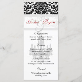 Trouwmenu Kaarten Kroonluchter Zwart Wit