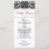 Trouwmenu Kaarten Kroonluchter Zwart Wit (Voorkant)