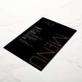 Trouwmenu kaarten met initieel logo van rose goud  (Gedraaid)