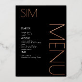 Trouwmenu kaarten met initiële logo pers rose goud (Voorkant)