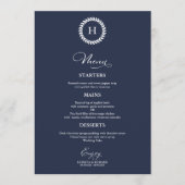 Trouwmenu kaarten met monogram in de vorm van een (Voorkant)