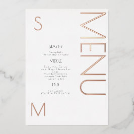 Trouwmenu Kaarten met Reliëfletters