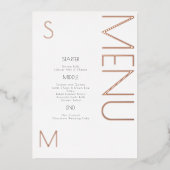 Trouwmenu Kaarten met Reliëfletters (Voorkant)