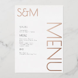 Trouwmenu kaarten met vetgedrukte initiële trouwda
