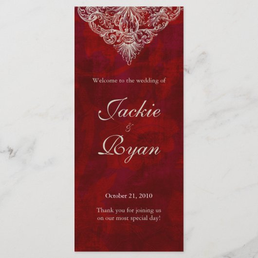 Trouwmenu Kaarten Red Rose Garden (Achterkant)