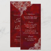 Trouwmenu Kaarten Red Rose Garden V2 (Voorkant / Achterkant)
