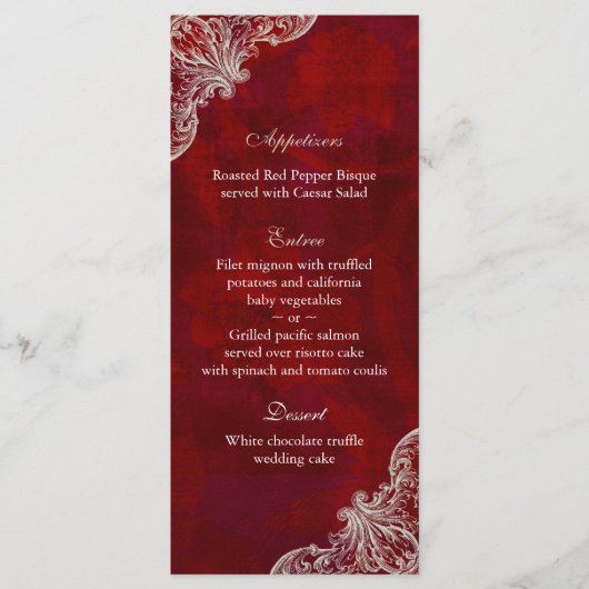 Trouwmenu Kaarten Red Rose Garden V2 (Voorkant)
