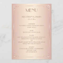 Trouwmenu Kaarten Roze Vintage