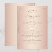 Trouwmenu Kaarten Roze Vintage (Voorkant / Achterkant)