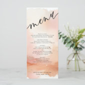 Trouwmenu Koel RozeGoud Waterverf Menu (Staand voorkant)