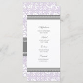 Trouwmenu Lila grijs Damask Menu (Voorkant / Achterkant)