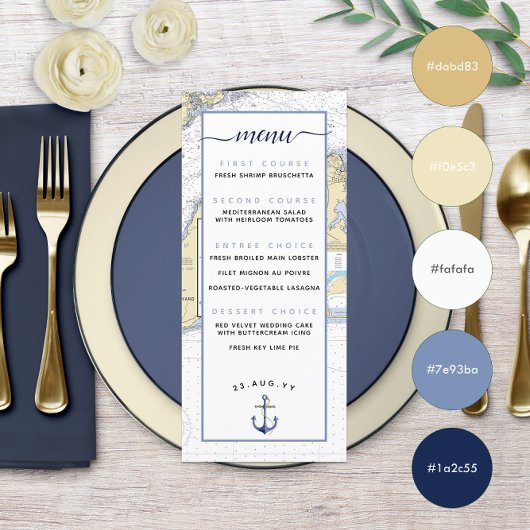 Trouwmenu 'Martha's Vineyard ⚓ Nautical' Menu
