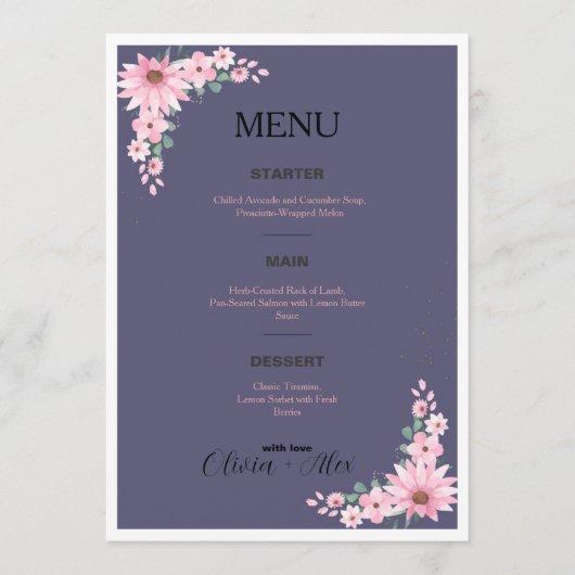 Trouwmenu Menu (Voorkant)