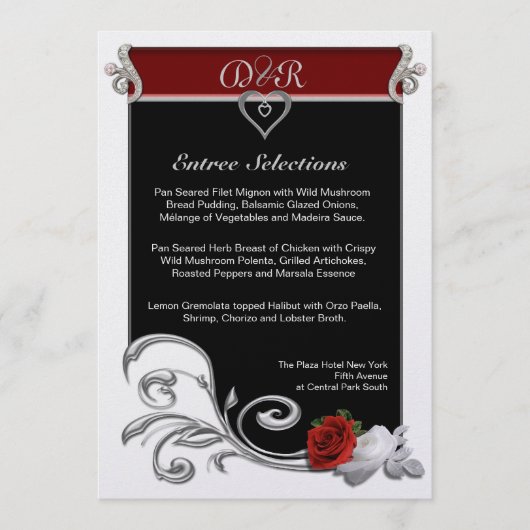 Trouwmenu Menu (Voorkant)