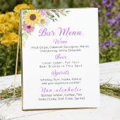 Trouwmenu met bloemen Zonnebloem Madeliefje Bar Me