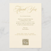 Trouwmenu met dank u goud menu (Achterkant)