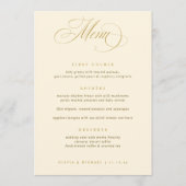 Trouwmenu met dank u goud menu (Voorkant)