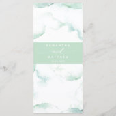 Trouwmenu met gastnaam lichtgroene waterverf menu (Achterkant)